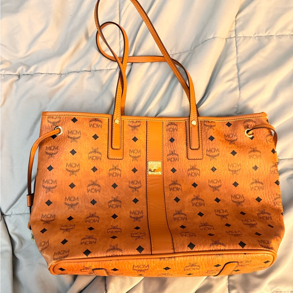 MCM Cognac Visetos Tote Bag